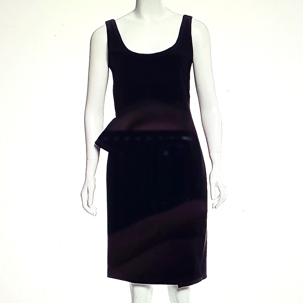 MOSCHINO Black Asymmetrical Accent Dress - Size: US 8 IT 42